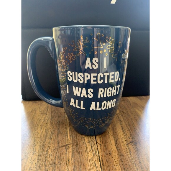 Mug Extra Large As I Suspected I Was Right All Along Threshold Blue Gold White - Picture 4 of 7